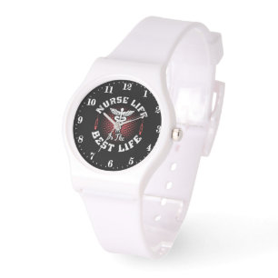 Cute Nurse life word art Horloge