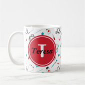 Cute Nurse Monogram voeg de naam koffie mok toe (Links)