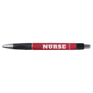 Cute Nurse Red Stethoscoop - Gepersonaliseerde zwa Pen