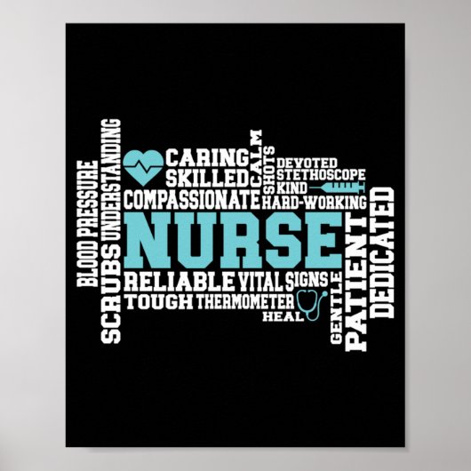 Cute Nurse RN LVN Nursing School Medical Poster (Voorkant)