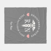 Cute Nurse RN Pink Hearts Gepersonaliseerd Fleece Deken (Voorkant (Horizontaal))