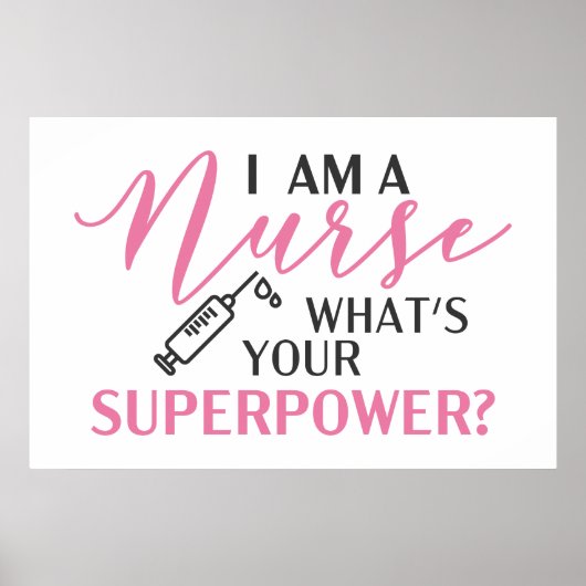 Cute Nurse word art decor poster (Voorkant)