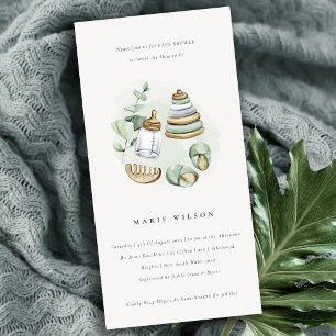 Cute Nursery Essential Baby shower vert Invitation