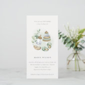 Cute Nursery Essential Baby shower vert Invitation (Debout devant)