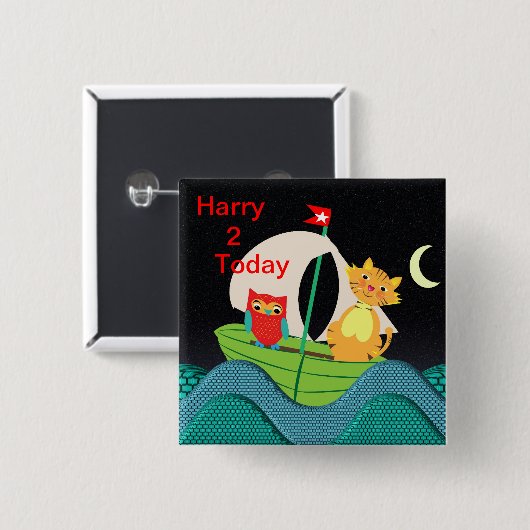 Cute Nursery Rhyme Personalized Age Button (Voorkant /achterkant)