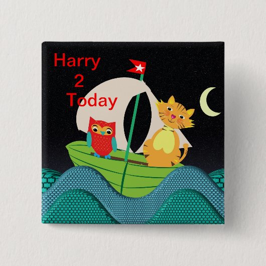 Cute Nursery Rhyme Personalized Age Button (Voorkant)