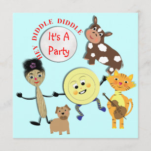 Cute Nursery Rhyme Thleparty Invitation Kaart