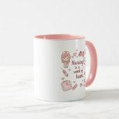 Cute Nursing Mug – Nursing Is a Work of Heart (Devant droit)