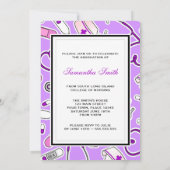 Cute Nursing School RN Paars Afstuderen Invite Kaart (Achterkant)