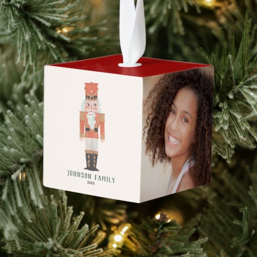 Cute nutcracker kerst kubus ornament (Boom)