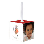 Cute nutcracker kerst kubus ornament (Achter hoekig)