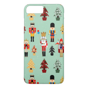 Cute Nutcrackers en kerstbomen iPhone 8 Plus / 7 Plus Hoesje