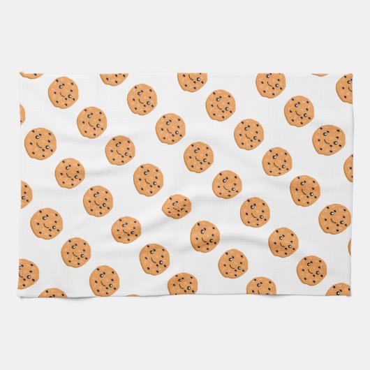 Cute Oatmeel Raisin Cookie Pattern Theedoek (Horizontaal)