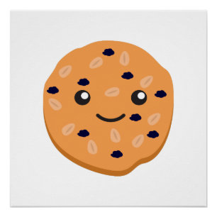 Cute Oatmeel Raisin Cookie Perfect Poster