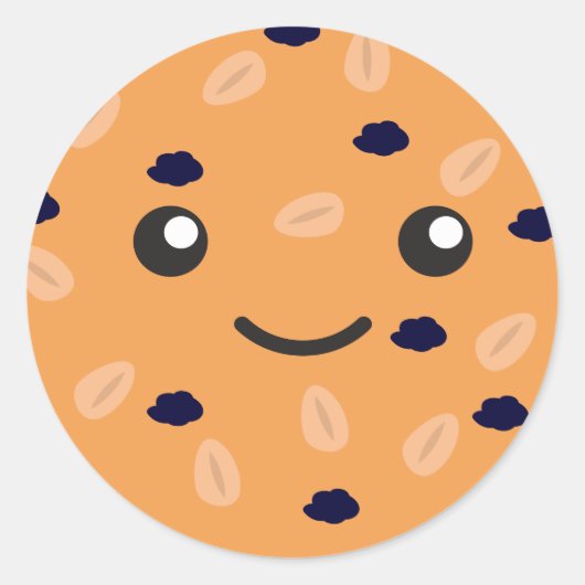 Cute Oatmeel Raisin Cookie Ronde Sticker (Voorkant)
