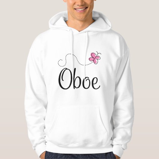 Cute Oboe Pink Butterfly Hoodie (Voorkant)