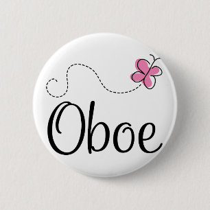 Cute Oboe Pink Butterfly Ronde Button 5,7 Cm