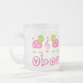 Cute Oboe Pink Ladybugs Matglas Koffiemok (Links)