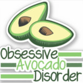 Cute Obsessief Avocado Disorder Sticker (Voorkant)