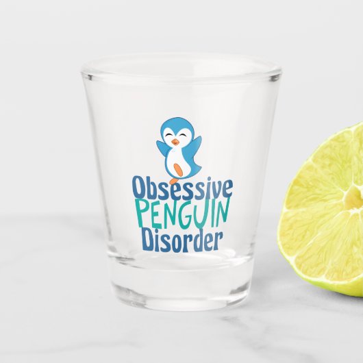 Cute obsessief-pinguïstische stoornis shot glas (Voorkant)