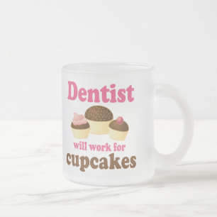 Cute Occupation Chocolate Cupcakes Dentist Matglas Koffiemok