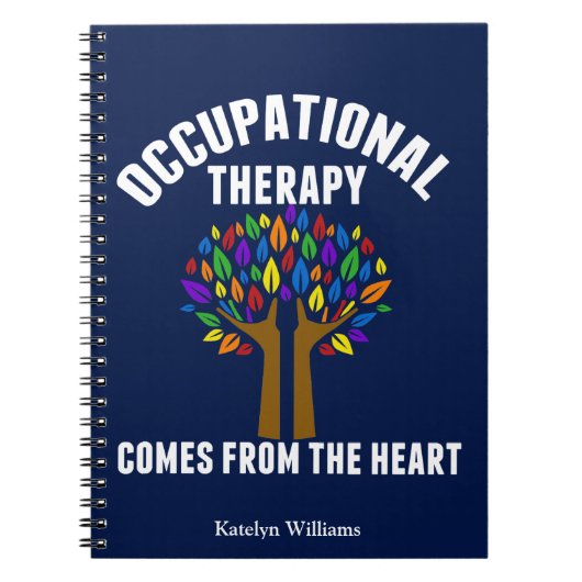 Cute Occupational Therapy Tree Blue, op maat gemaa Notitieboek (Voorkant)