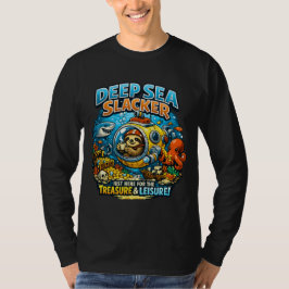 Cute Ocean Adventure Humor, Funny Sloth Diving art T-shirt