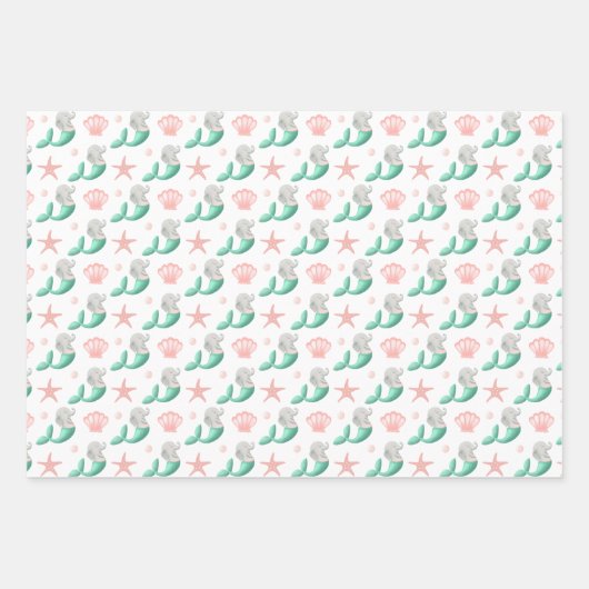 Cute Ocean Pattern Inpakpapier Vel (Voorkant)