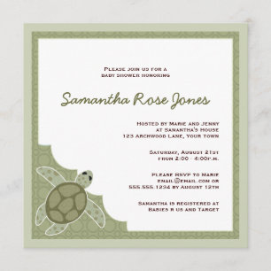 Cute Ocean Theme Baby shower - Green Kaart