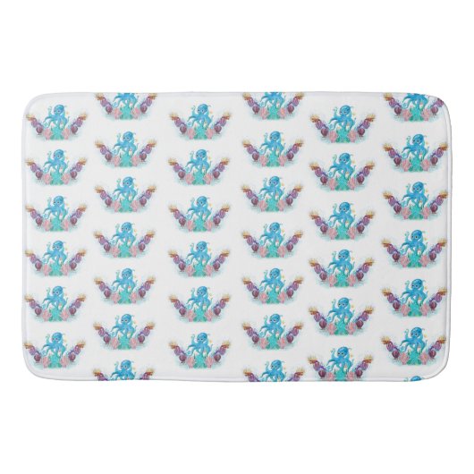 Cute Ocean Zee Octopus Colorful Bath Mat (Voorkant)