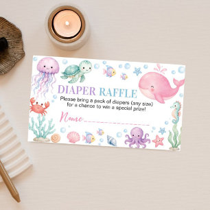Cute Ocean Zie je snel Baby Shower Luier Raffle Informatiekaartje