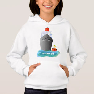 Cute oceanische lijnboot tug cartoon illustratie
