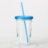 Cute oceanische lijnboot tug cartoon illustratie acryl drinkbeker (Links)