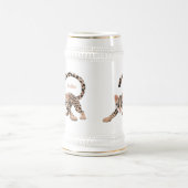 Cute ocelot cartoon illustratie bierpul (Center)