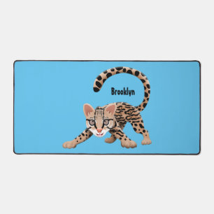 Cute ocelot cartoon illustratie bureaumat