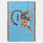 Cute ocelot cartoon illustratie deken (Voorkant Verticaal)