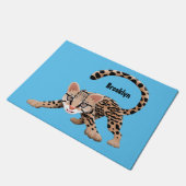 Cute ocelot cartoon illustratie deurmat (Schuin)