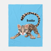 Cute ocelot cartoon illustratie fleece deken (Voorkant)