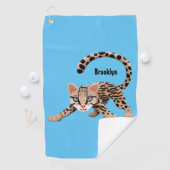 Cute ocelot cartoon illustratie golfhanddoek (Insitu)