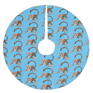 Cute ocelot cartoon illustratie kerstboom rok