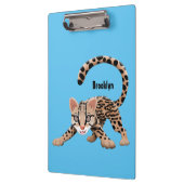 Cute ocelot cartoon illustratie klembord (Links)
