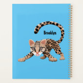 Cute ocelot cartoon illustratie planner (Achterkant)