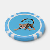 Cute ocelot cartoon illustratie poker chips (Enkel)