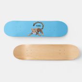 Cute ocelot cartoon illustratie skateboard (Horizontaal)