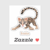 Cute ocelot cartoon illustratie sticker (Vel)