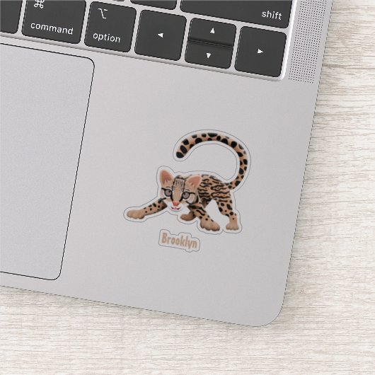 Cute ocelot cartoon illustratie sticker (Detail)