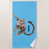 Cute ocelot cartoon illustratie strandlaken (Voorkant)