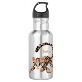 Cute ocelot cartoon illustratie waterfles  (Voorkant)