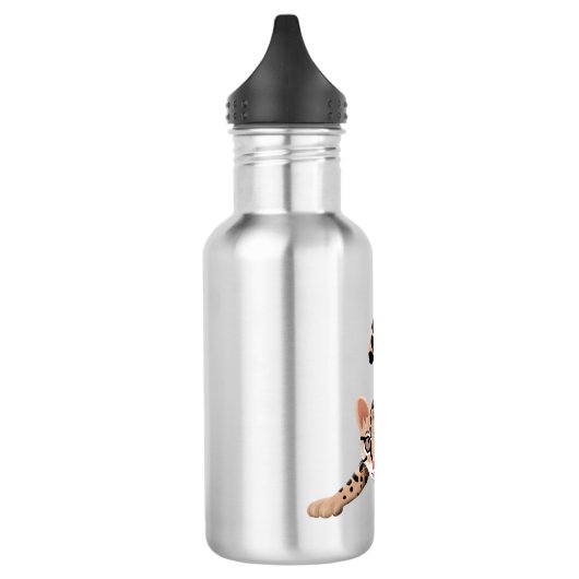 Cute ocelot cartoon illustratie waterfles  (Links)