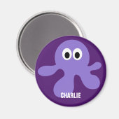 Cute Octopus aangepaste monogram magnet Magneet (Voorkant / Achterkant)